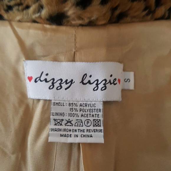 Faux fur animal print cropped jacket short - Picture 4 of 5